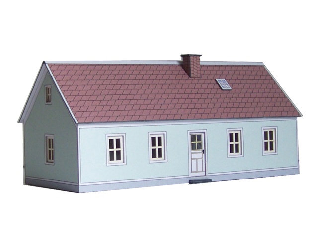 112-03-1 - 1-geschossiges Wohnhaus mit hellgrünen Putz 112-03-1 - 1-geschossiges Wohnhaus mit hellgrünen Putz