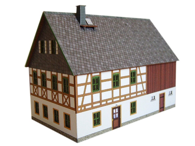 04-04-02-H0-S - FWH Erzgebirge mit Stall - Schieferdach 04-04-02-H0-S - FWH Erzgebirge mit Stall - Schieferdach
