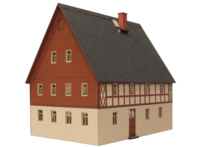 04-16-H0 - Fachwerkhaus Erzgebirge mit Gaube - Schmalzgrube 04-16-H0 - Fachwerkhaus Erzgebirge mit Gaube - Schmalzgrube