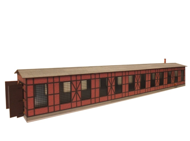 03-14-4-H0 - Sächs. Einheitsbau Wagenschuppen - lang 03-14-4-H0 - Sächs. Einheitsbau Wagenschuppen - lang