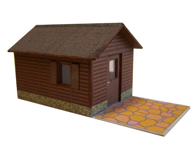 07-01-4-H0 - Gartenlaube - Satteldach - Holz dunkel 07-01-4-H0 - Gartenlaube - Satteldach - Holz dunkel