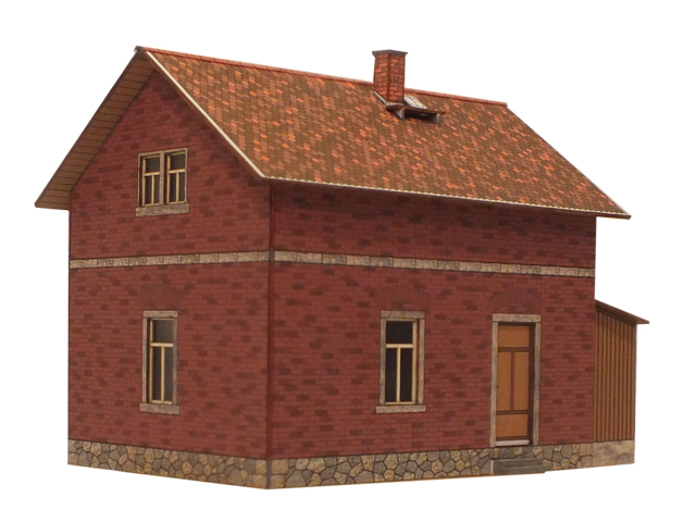 03-11-1-H0 - Sächs. Beamtenwohnhaus III. Klasse - Klinker 03-11-1-H0 - Sächs. Beamtenwohnhaus III. Klasse - Klinker