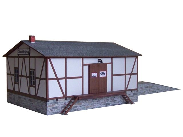 03-03-N - Fachwerkgüterschuppen mit Rampe 03-03-N - Fachwerkgüterschuppen mit Rampe