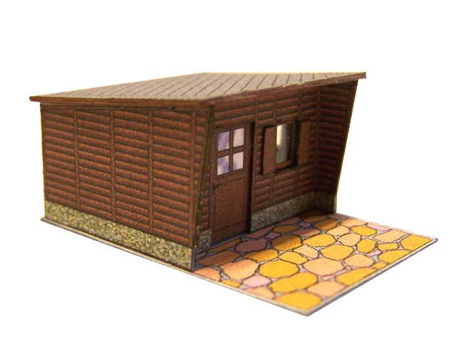 07-02-4-H0 - Gartenlaube - Pultdach - Holz dunkel 07-02-4-H0 - Gartenlaube - Pultdach - Holz dunkel