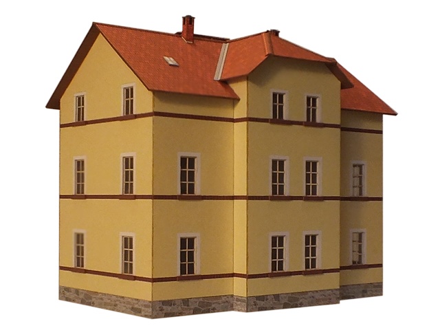 05-03-1-H0 - Vorstadtwohnhaus - 2,5 Etagen Putz gelb 05-03-1-H0 - Vorstadtwohnhaus - 2,5 Etagen Putz gelb